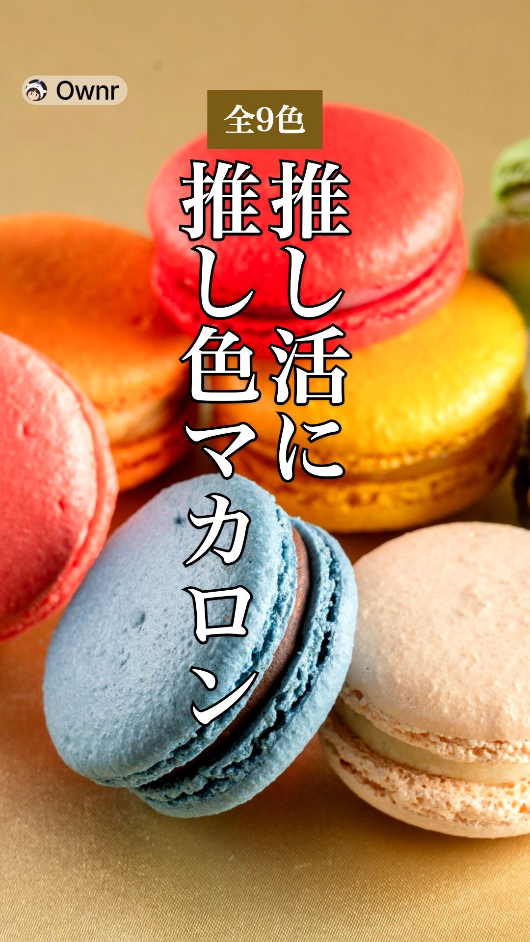 全9色の推し色マカロンのポスター